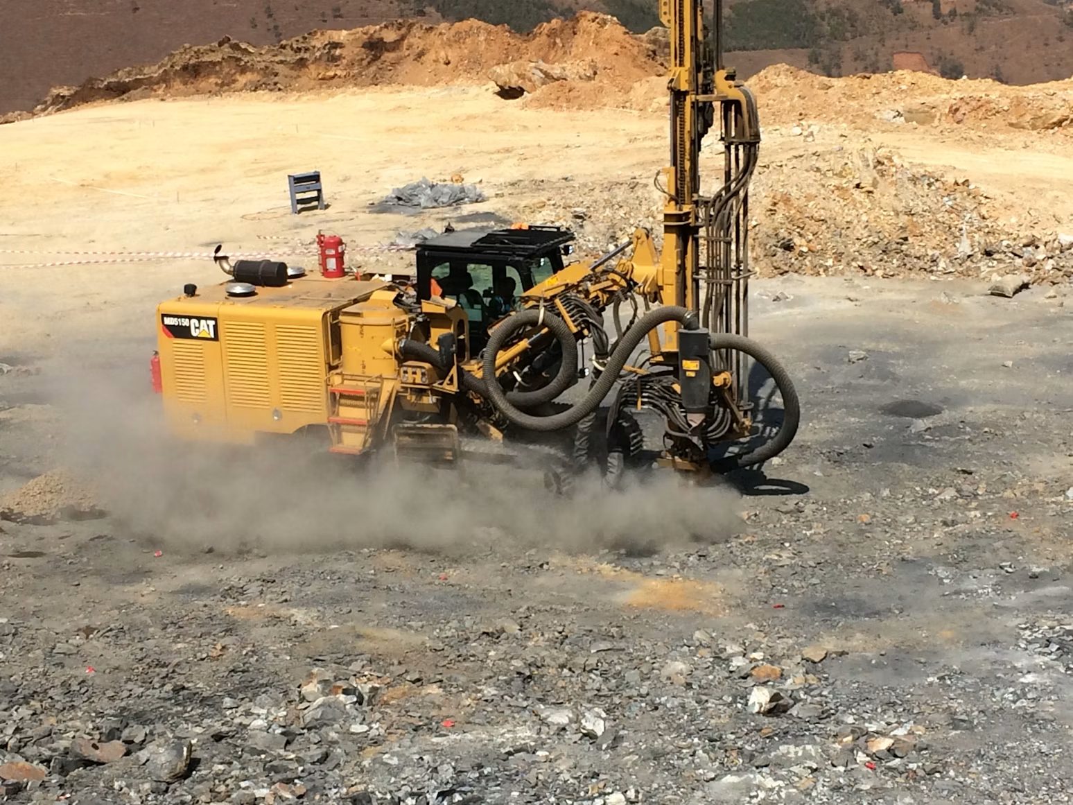 Exploration drill rig on site in West Africa